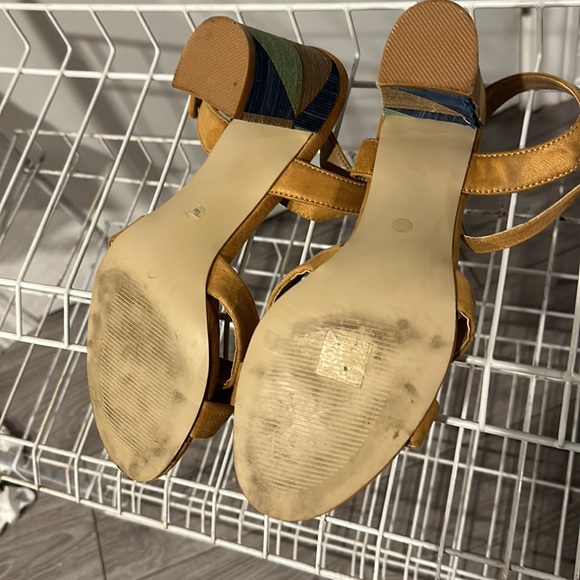 Butigo Tan Colour Block Heel Sandals - Picture 6 of 6